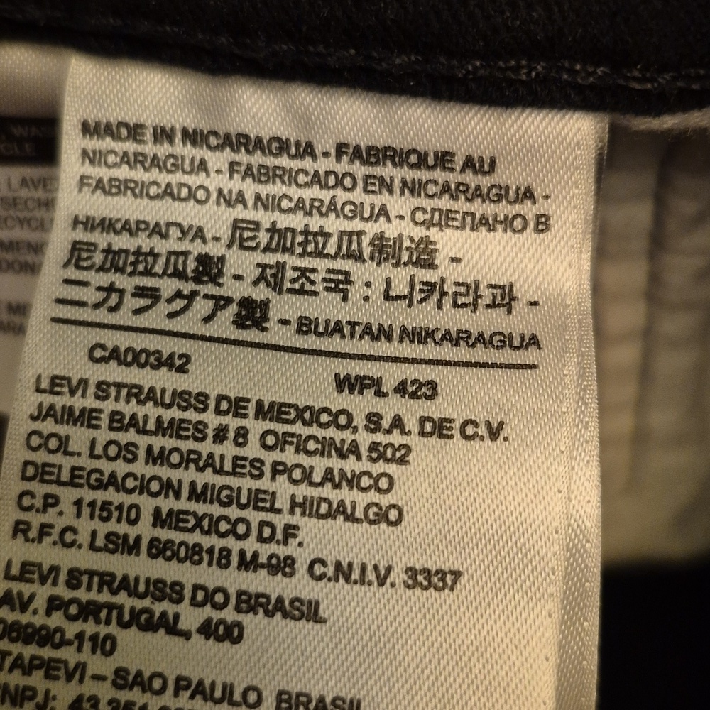 Levi's 510 Men's Jet Black Jeans ,sz.30"x32"×10"rise.(#1663) - Picture 6 of 12